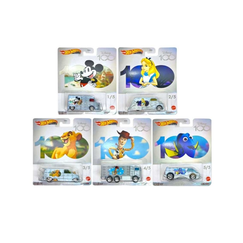 EXCLUSIVE Hotwheels Disney 100 Set of 5