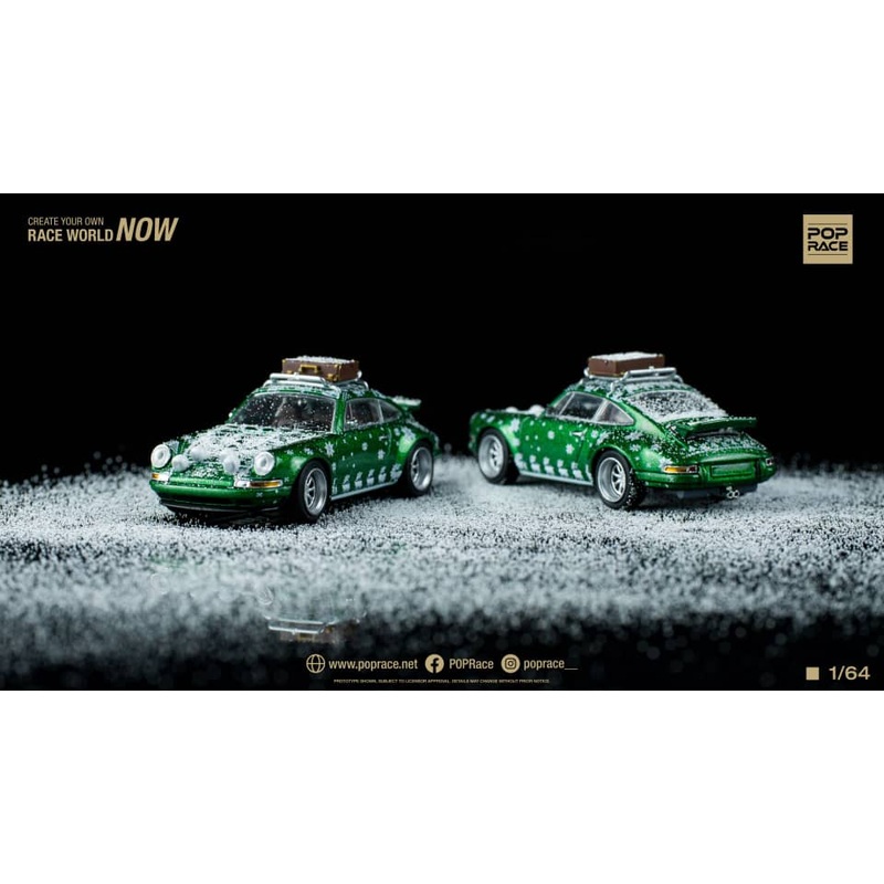 Pop Race 1/64 Singer 911 964 Christmas Coupe Green