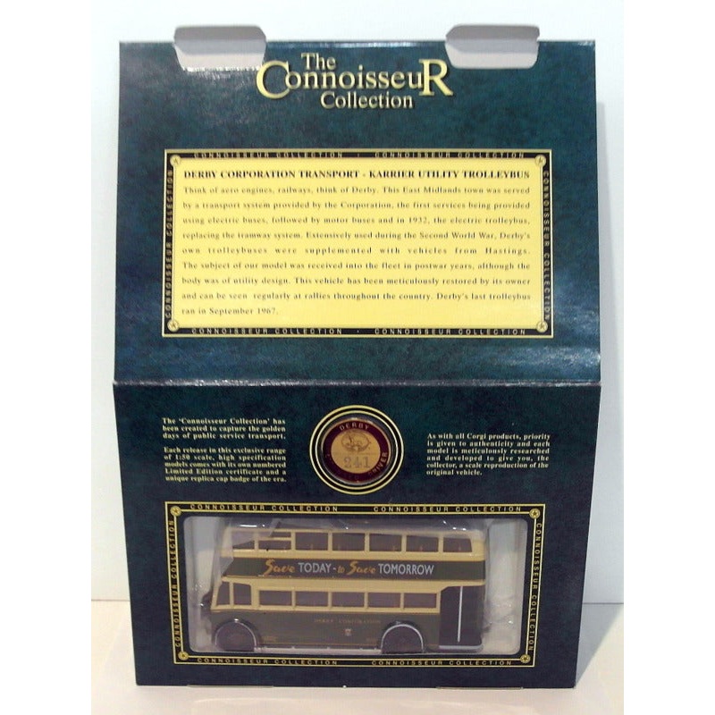 Corgi 1/50 Scale 34703 - Derby Corporation Transport Karrier Utility Trolleybus