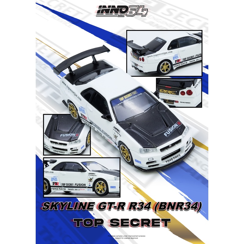 [ETA:  Feb 2026 ] Inno64 1/64 TOP SECRET R34 GT-R White