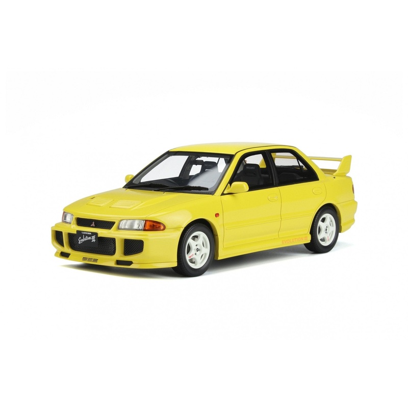 Otto 1995 Mitsubishi Lancer EVO III Hardtop Dandelion Yellow 1:18 RESIN, SEALED