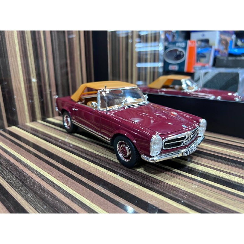 1/18 Diecast Mercedes-Benz 230SL Maroon Norev Scale Model Car