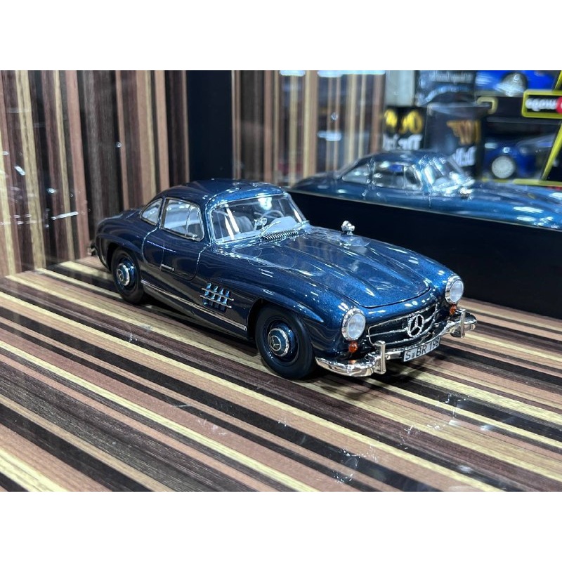 1/18 Diecast Mercedes-Benz 300SL Blue Norev Scale Model Car