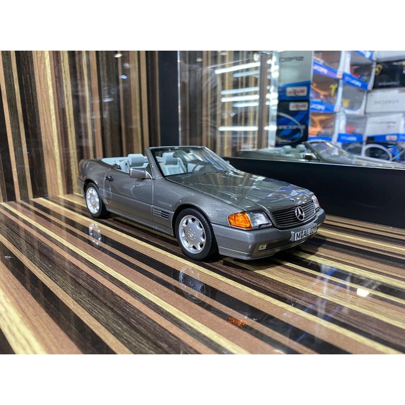1/18 Diecast Mercedes-Benz 500SL 1989-1995 Grey Norev Scale Model Car