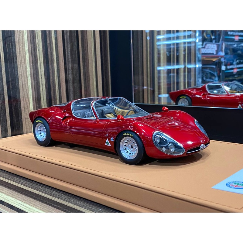 1/18 Diecast Miniature Alfa Romeo Tippo 33/2 Stradale DMH Red Model Car