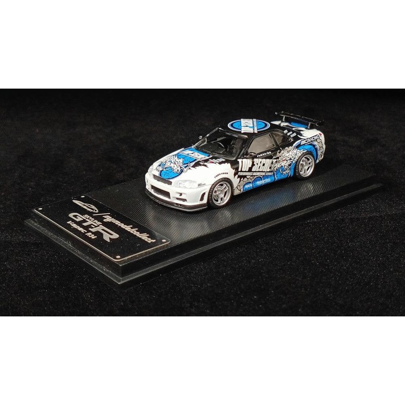 Model Collect 1/64 Skyline GT-R5Mk5 R34 V-SPEC-II - Top Secret Blue