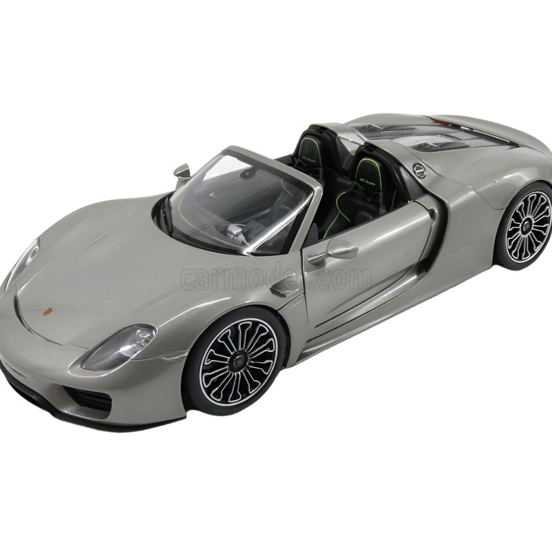 Welly 2015 Porsche 918 Spyder Hardtop Open Grey Metallic 1:18