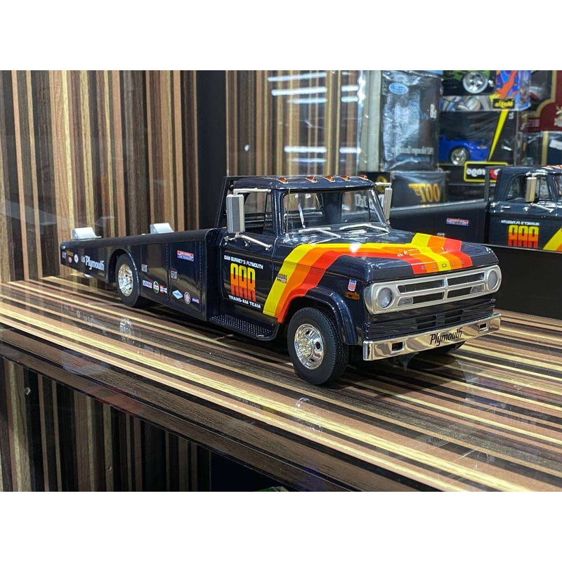 1/18 Diecast Dodge D300 Ramp Truck Grey ACME Scale Model Car