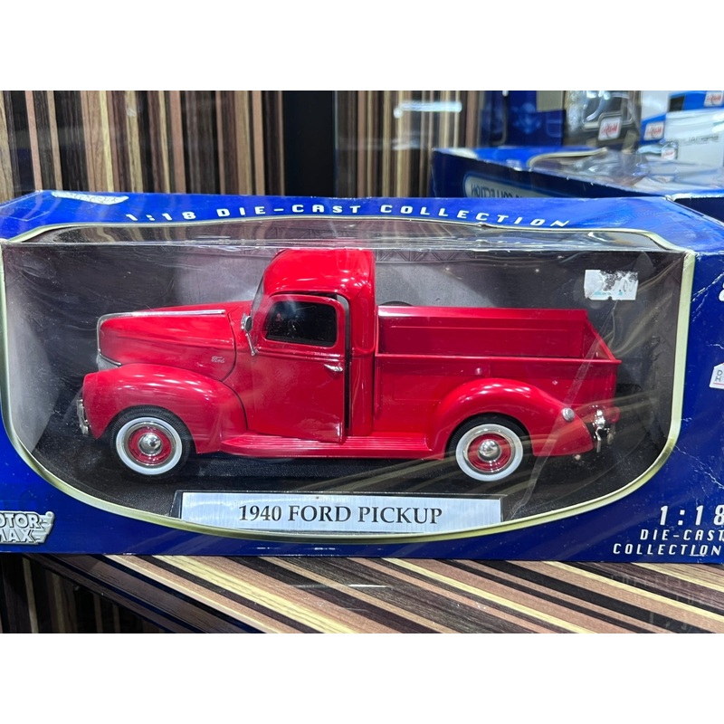 1/18 Diecast Ford Pickup 1940 Red Miniature car by Motormax