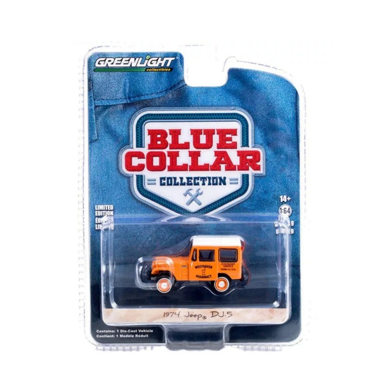 Greenlight 1974 Jeep DJ-5 Westhaven Pharmacy Blue Collar Collection