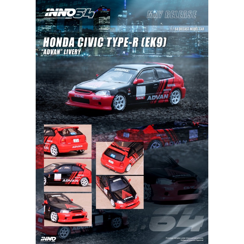 Inno64 1/64 HONDA CIVIC TYPE-R (EK9) ADVAN Livery