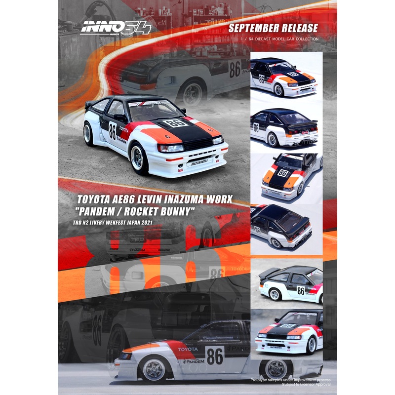 Inno64 1/64 TOYOTA AE86 Levin INAZUMA WORX PANDEM / ROCKET BUNNY