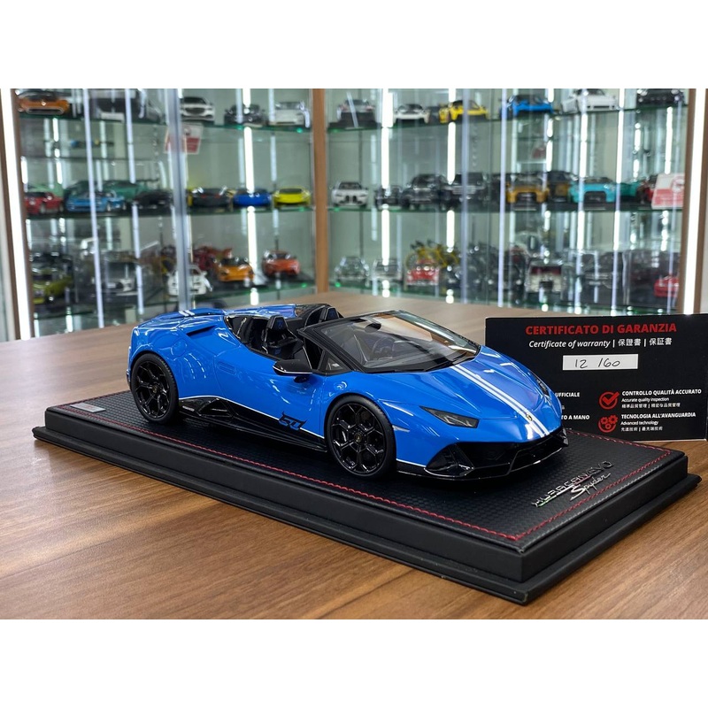 1/18 Resin MR Collection Lamborghini Huracan EVO Spyder Blu Le Mans Ltd.Edn/60 pcs