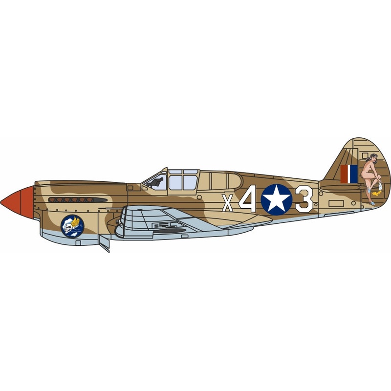 1943 Curtiss P40-F Warhawk X43 - Miss Memphis - N.Africa 1:72