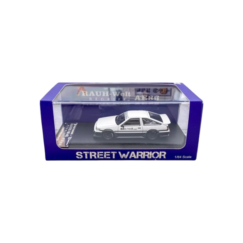 Street Warrior Toyota AE86 Rauh-Welt Premium Diecast 1:64 Scale (With Acrylic Case)