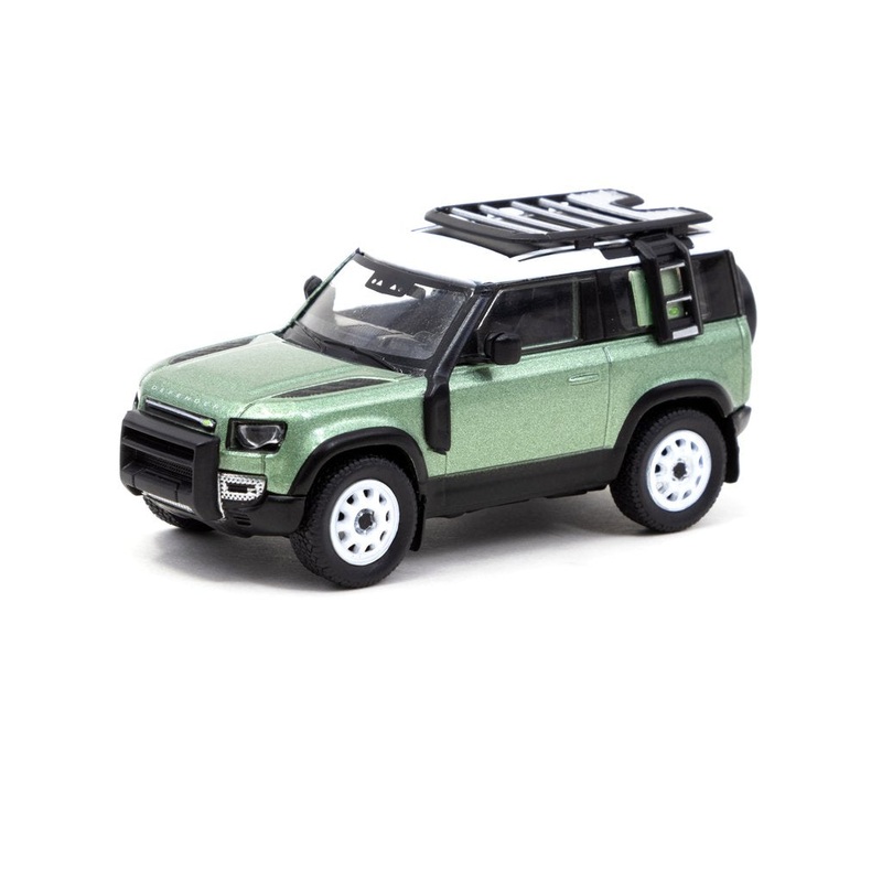Tarmac Works 1/64 Land Rover Defender 90 Green Metallic - HKToyCar Salon 2021 Special Edition