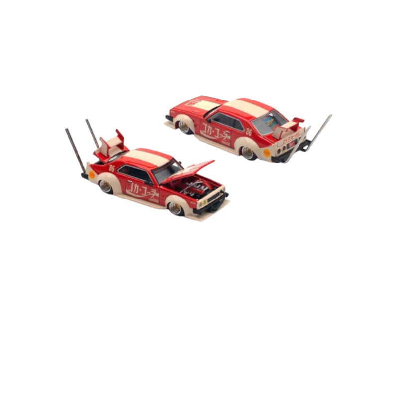 Pop Race PR64-135 x Tiny Coca-Cola Skyline C210 Kaido Racer Bosozoku Style 1:64 Scale