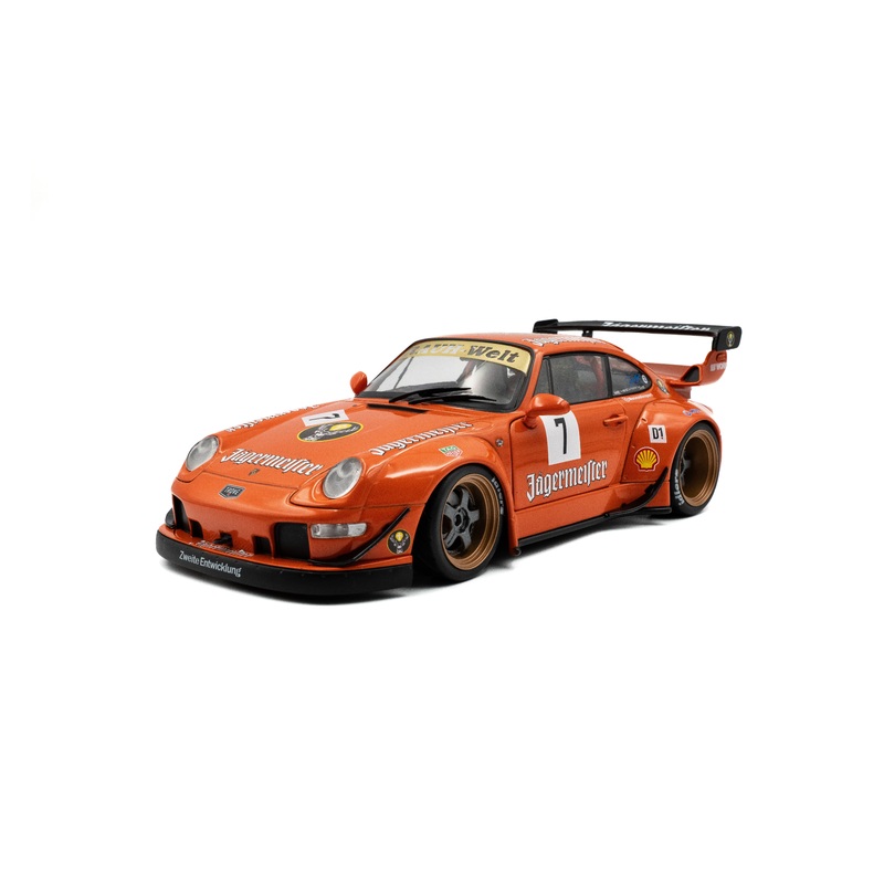 Solido 2020 Porsche 993 RWB Bodykit #7 Jagermeister Orange 1:18