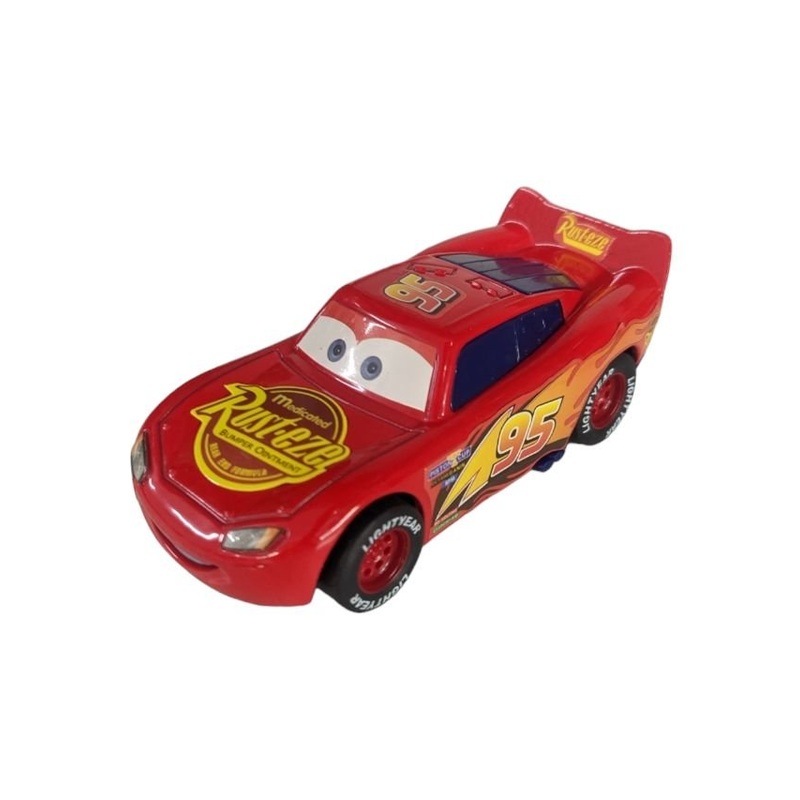 Disney Car Mc Queen (Rubber Tire) Pull Back Metal Body