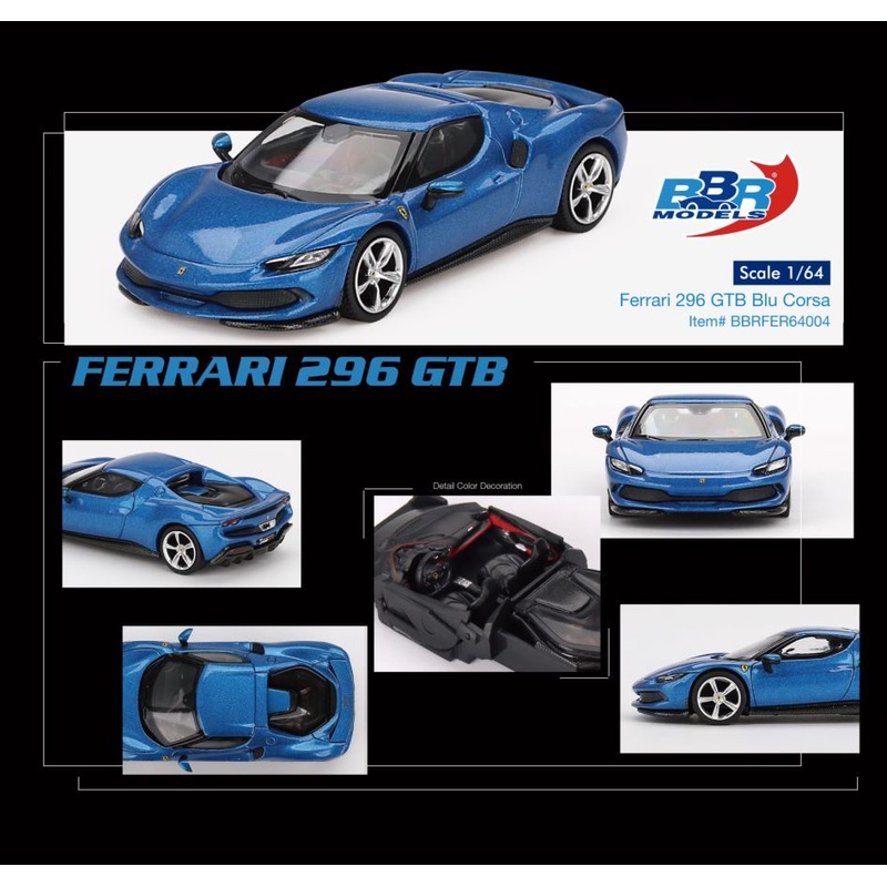 [ETA:  Sep 2025 ] BBR 1/64 Ferrari 296 GTB Blu Corsa