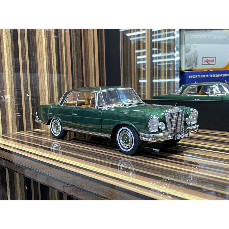 1/18 Diecast Mercedes-Benz 250 SE Coupe 1969 Green Metallic Scale Model car by Norev