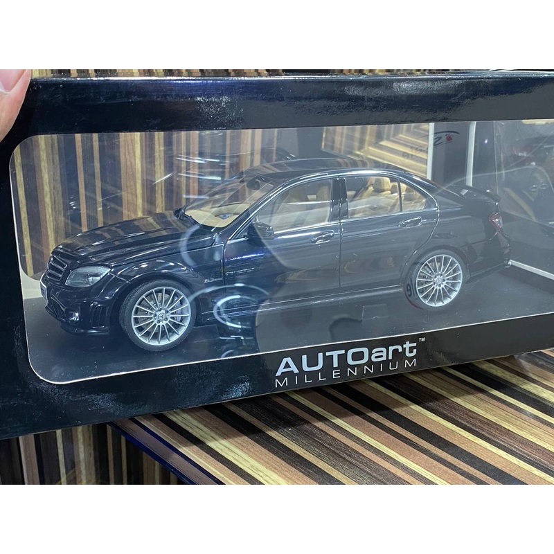 1/18 Diecast Mercedes-Benz C63 AMG Black AUTOart Scale Model Car