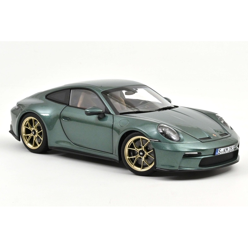 Norev 2021 Porsche 911 992 GT3 Touring Edition Malachite Green w/ Gold Wheels 1:18
