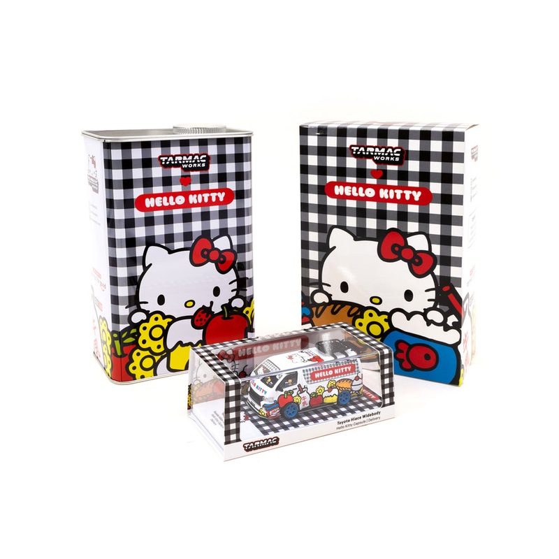 Tarmac Works 1/64 Toyota Hiace Widebody Tarmac Works X Hello Kitty Capsule Delivery Van (in oil can packaging)