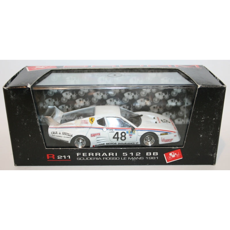 Brumm 1/43 Scale Metal Model - R211 FERRARI 512 BB SCUDERIA ROSSO LE MANS 1981