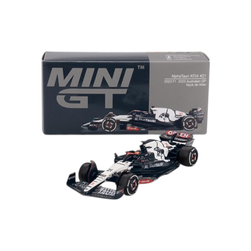 Mini GT AlphaTauri AT04 #21 2023 F1 2023 Australian GP Nyck de Vries 1:64 Scale