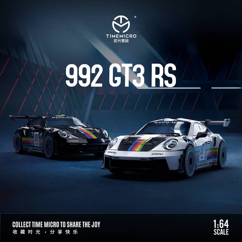 Time Micro 1/64 992 GT3 RS|Black Apple|White Apple|Car Only|Car with Figure