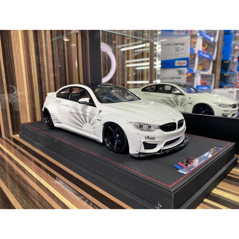 1/18 Diecast Miniature BMW M4 Liberty Walk White AutoBarn Model Car