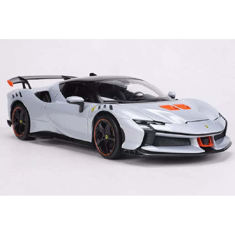 Bburago 2024 Ferrari SF90XX Stradale Arctic White (Bianco Artico) with Orange Accents 1:18