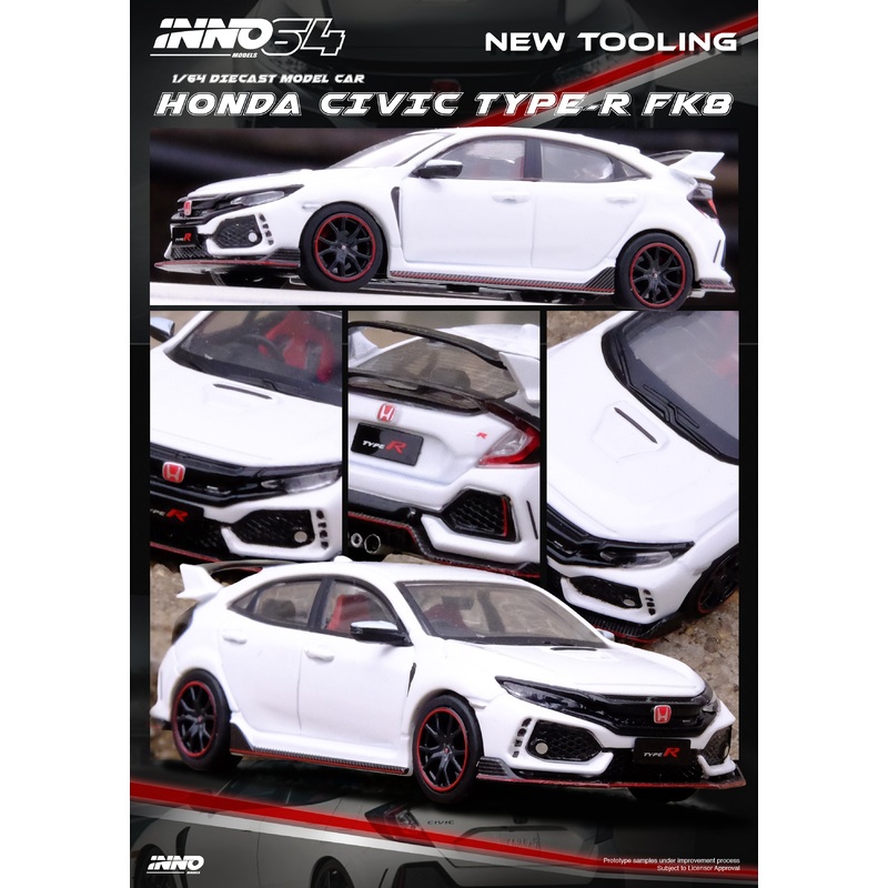 [ETA:  Sep 2025 ] Inno64 1/64 HONDA CIVIC TYPR-R (FK8) White