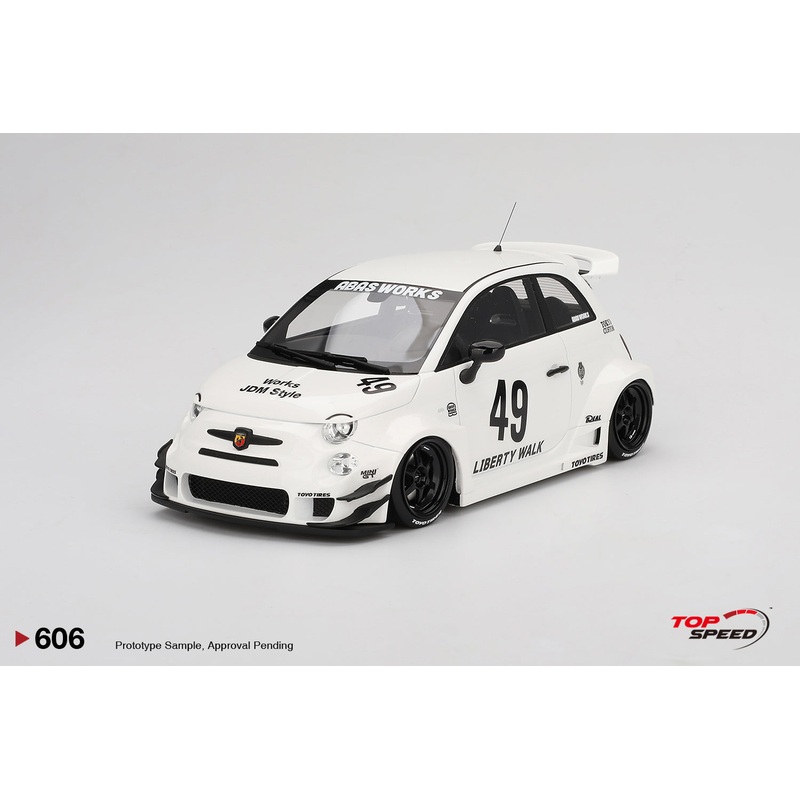 Topspeed Fiat Abarth 595 LB-Works x Abas Works Gara White 1:18