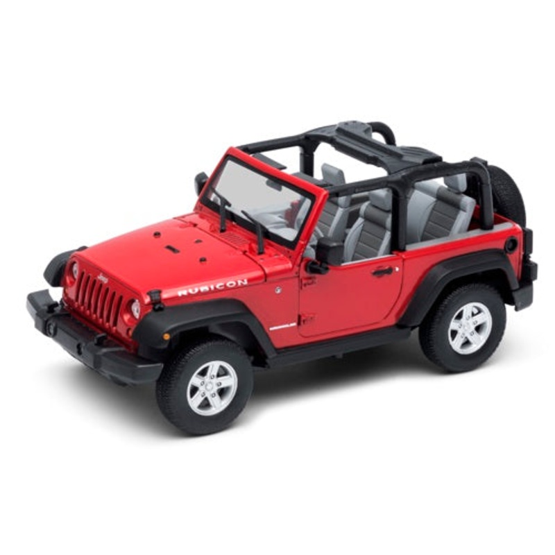 Welly Jeep Wrangler Rubicon - Convertible  Red 1:24 Scale