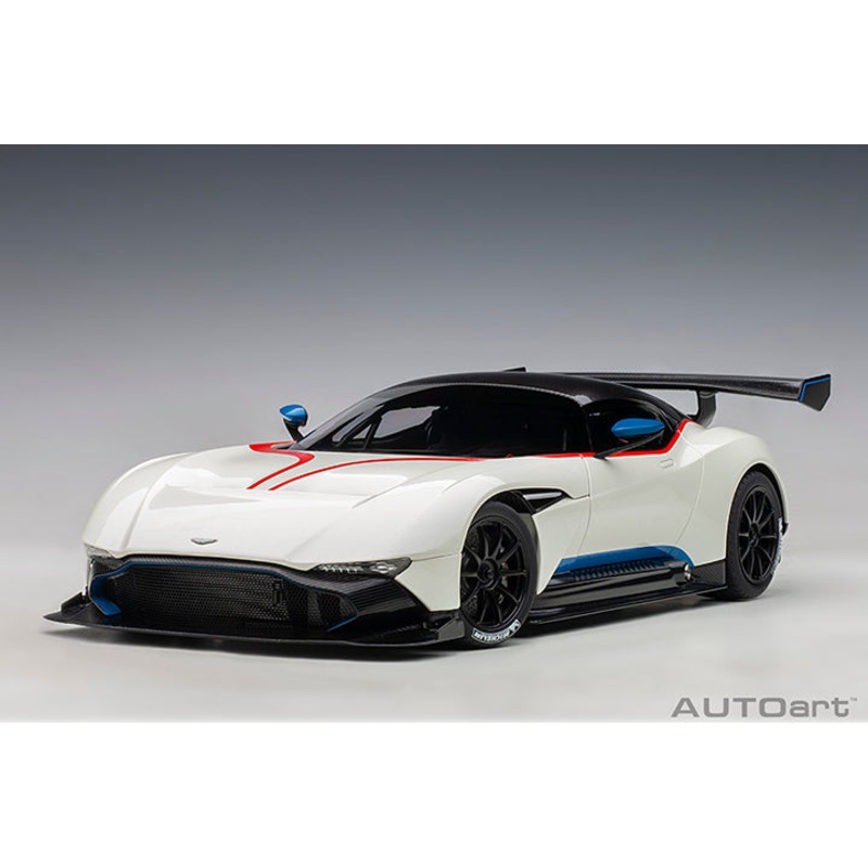 AUTOart 2019 Aston Martin Vulcan Stratus White w/ Blue & Red Stripes 1:18