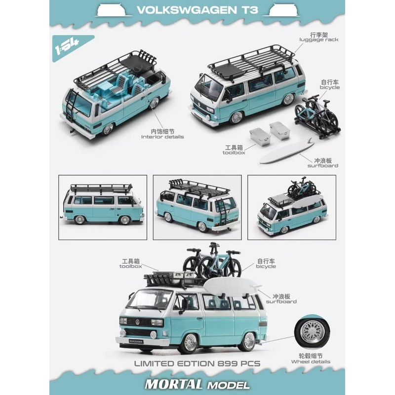 [ETA:  Mar 2026 ] Mortal 1/64 VW Type 2 T3 (Carrera Bus B32) Lowride  With BBS Rims