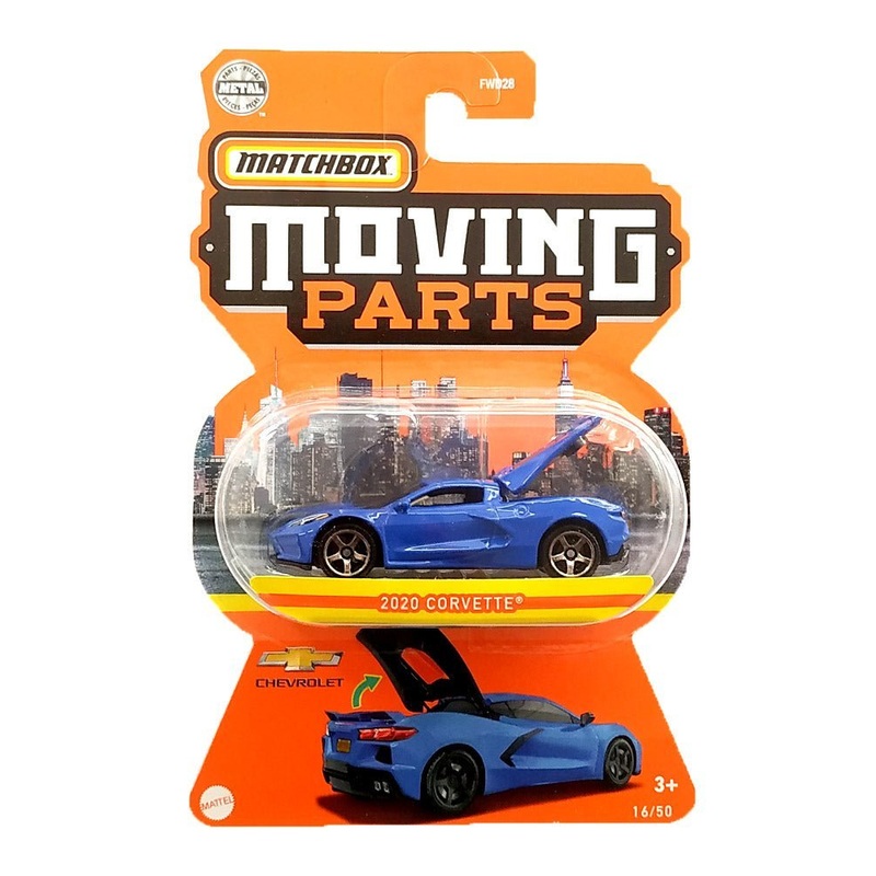 Matchbox Moving Parts 2020 Corvette - Blue - 2022 Card