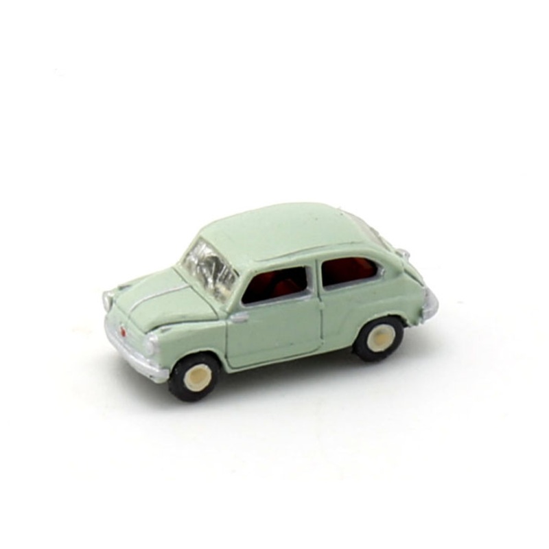 Finished model Fiat 600 light green