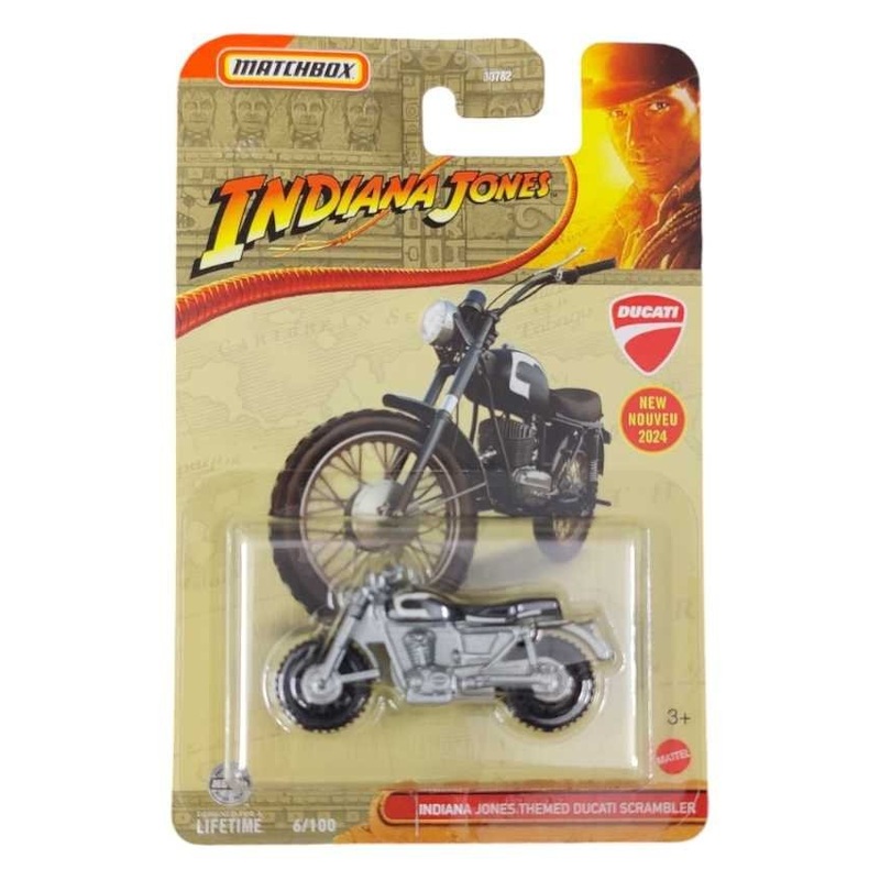Matchbox Indiana Jones themed Ducati scrambler imported mainline 1:64 Scale