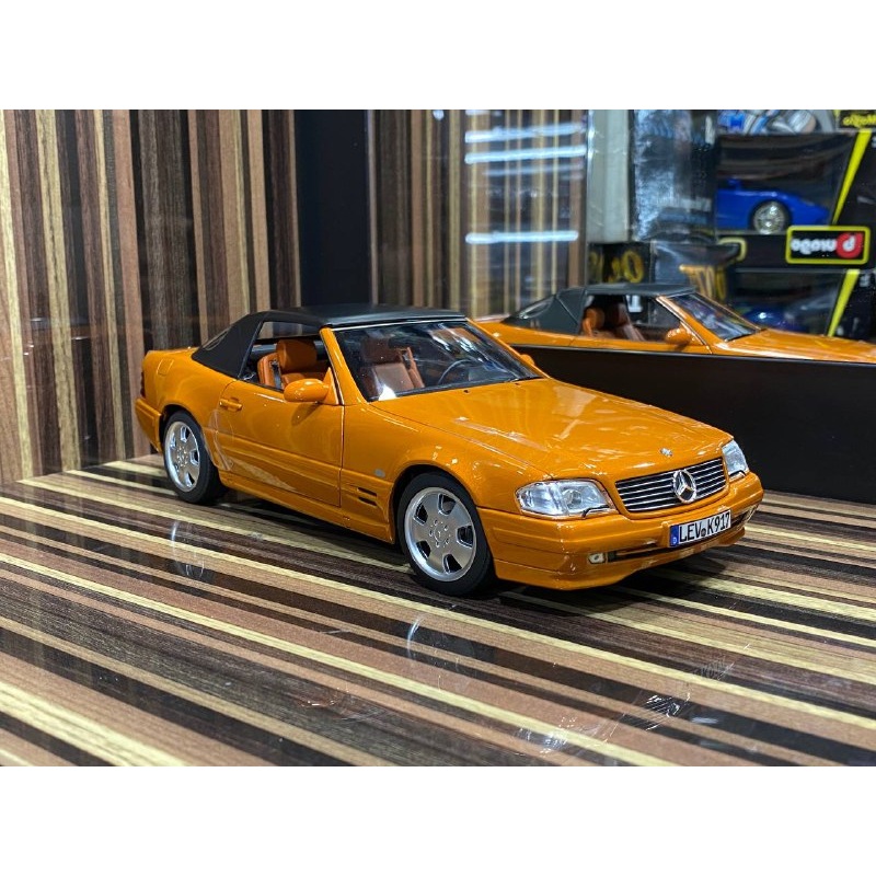 1/18 Diecast Mercedes-Benz SL 500 1999 Orange Norev Scale Model Car
