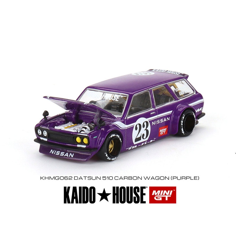 Mini GT 1/64 KAIDOHOUSE Datsun 510 Wagon CARBON FIBER V1  Purple  Limited Edition