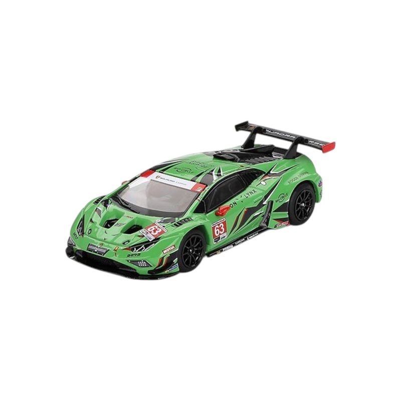 Mini GT Lamborghini Huracan gt3 evo2#63 imsa 2023 Daytona 24 hrs iron lynx 1:64 Scale