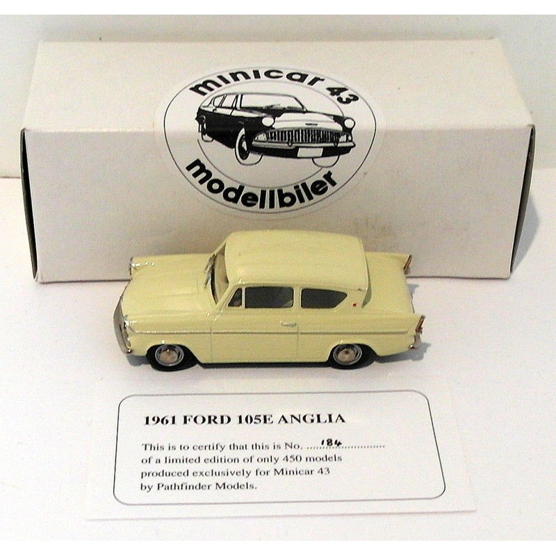 Pathfinder Minicar 43 1/43 Scale MIN7 - 1961 Ford Anglia 105E 1 Of 450 Yellow
