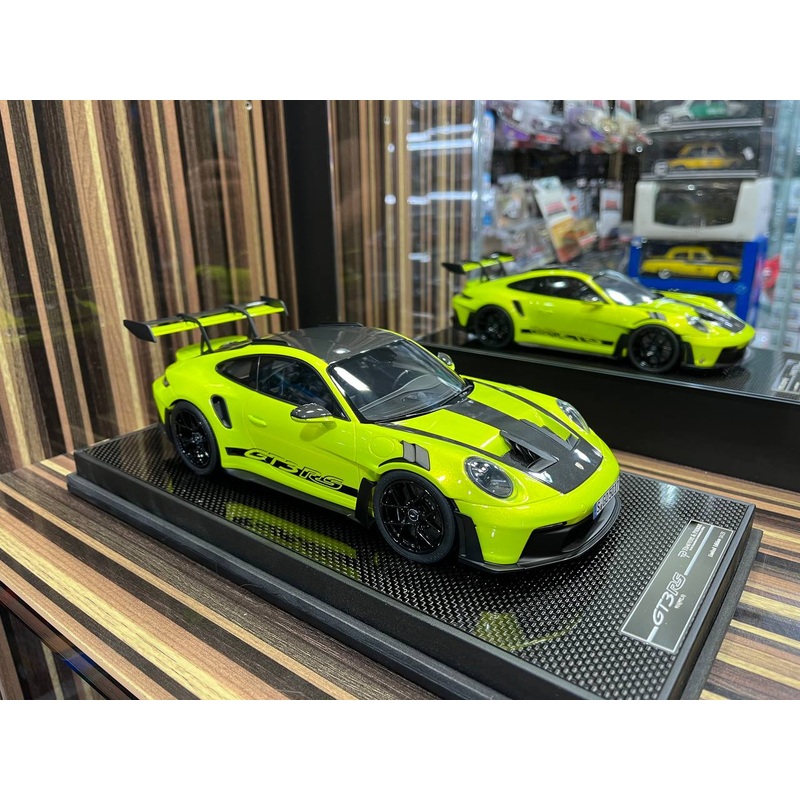 Timothy and Pierre Porsche GT3 RS 911 (992.1) - 1/18 Resin Model - Neon Green