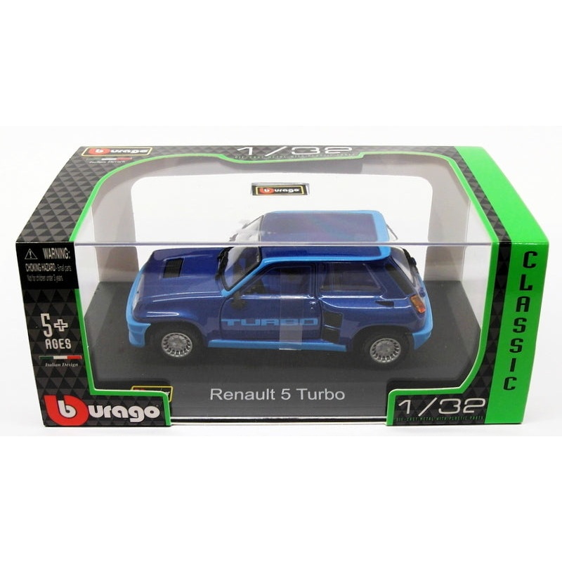Burago 1/32 Scale Diecast Model Car 18-43215 - Renault 5 Turbo - Blue