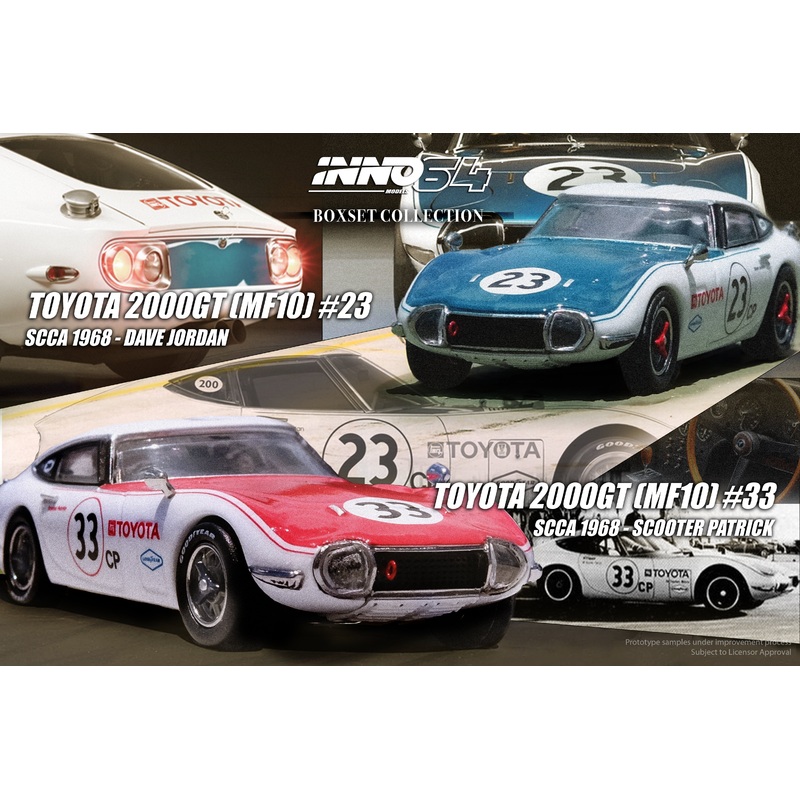 Inno64 1/64 TOYOTA 2000GT #23 & #33 SCCA 1968 Box Set Collection