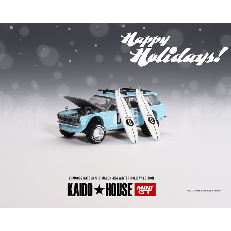 Mini GT x KaidoHouse 1/64 Datsun 510 Wagon Kaido GT Surf Safari RS Winter Holiday Edition
