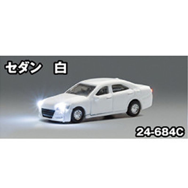 Car Just Plug with lighting sedan white
